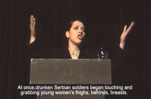 Lana Čmajčanin: Predsjednica, video performans 3' 17", 2005. Lana Čmajčanin: Predsjednica, video performans 3' 17", 2005.